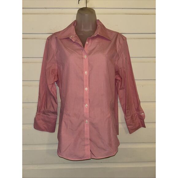 Brooks Brothers 346 100% Cotton 3/4 Sleeve Button Up Top Size 14 - Picture 1 of 8